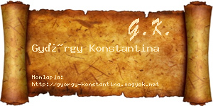 György Konstantina névjegykártya